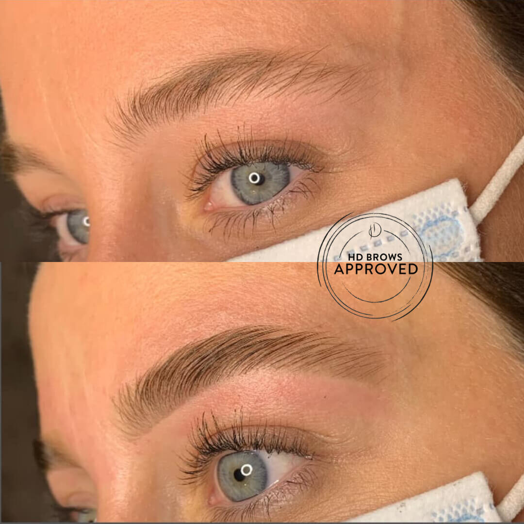 Brow styling transformatie tijdens opleiding